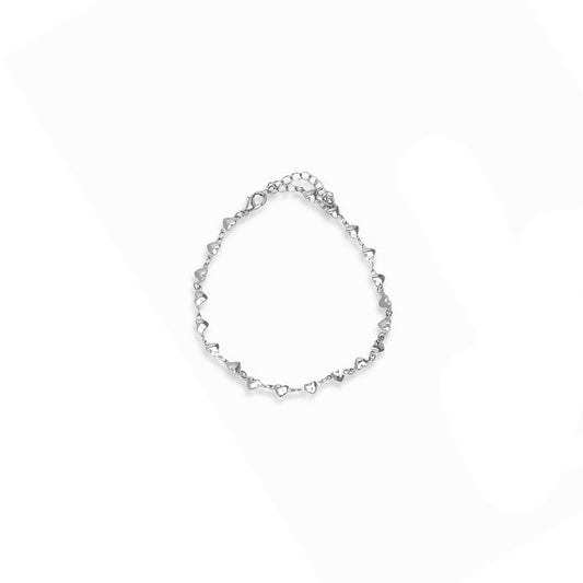 Bracciale con cuoricini color argento