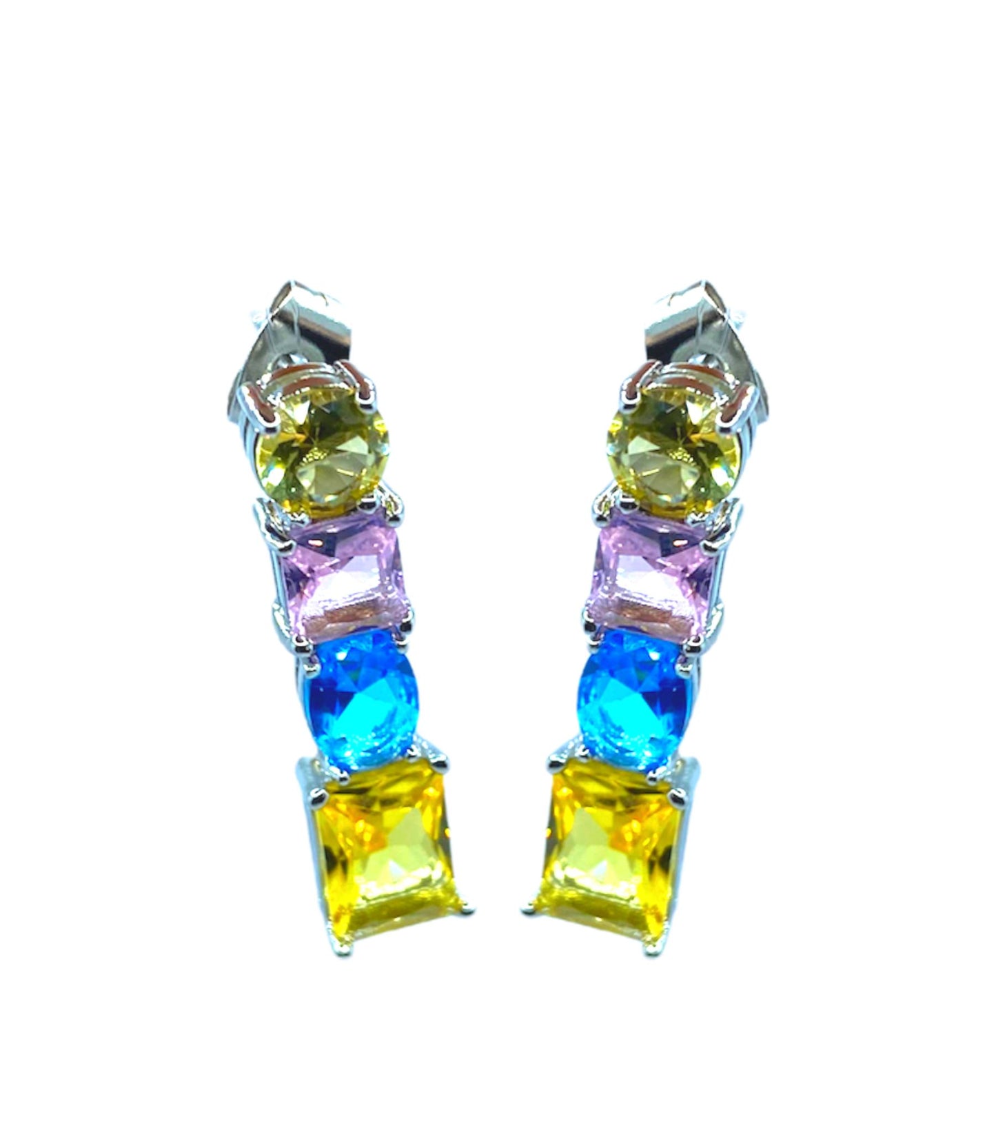 Orecchini pendenti pietre multicolor