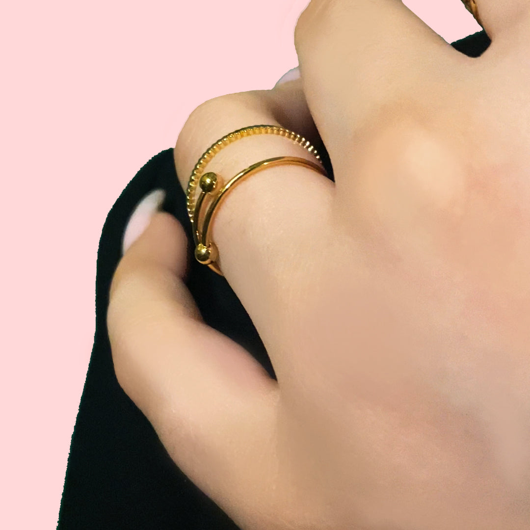 Anello doppio color oro