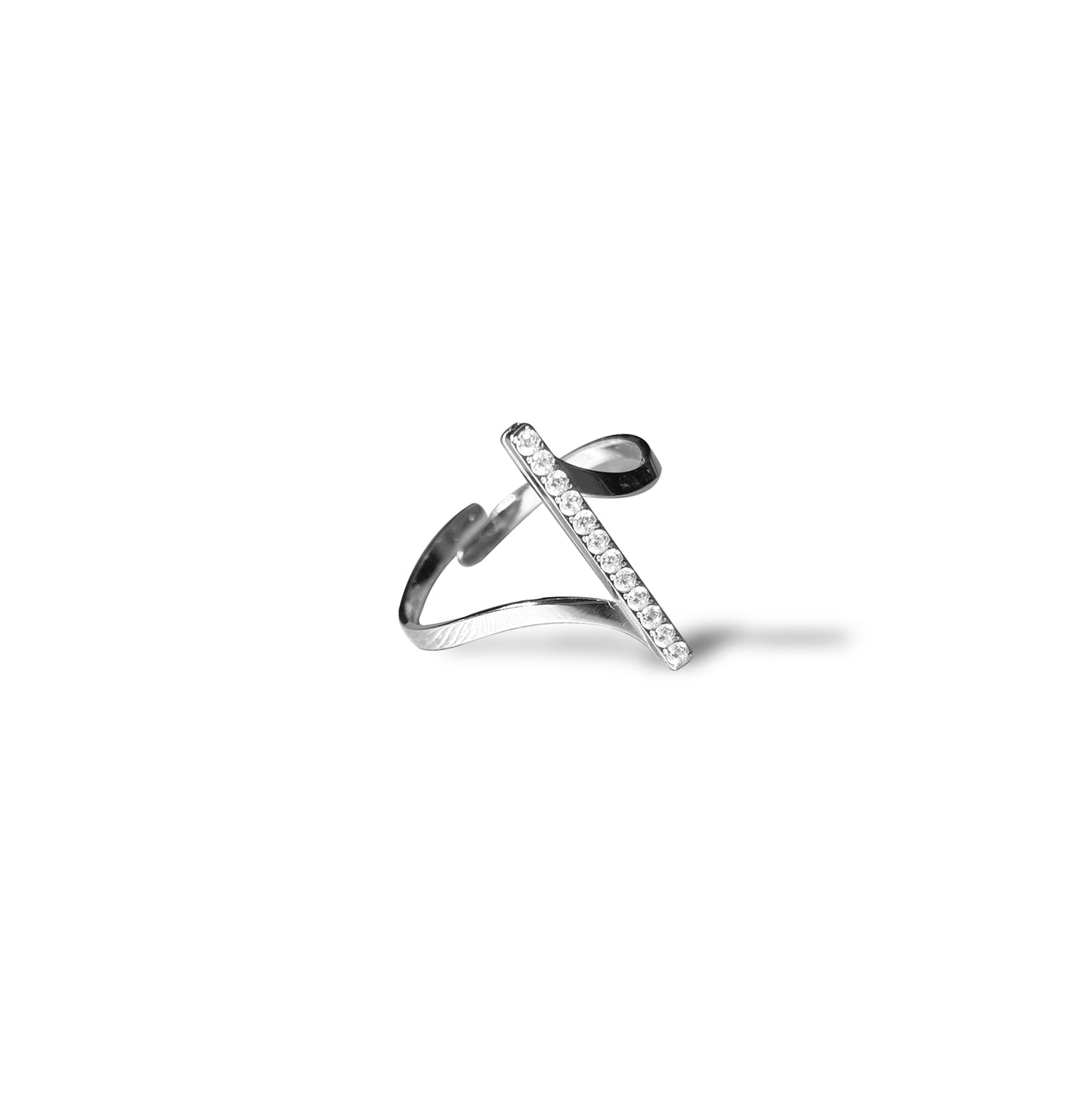 Anello argento con brillantini