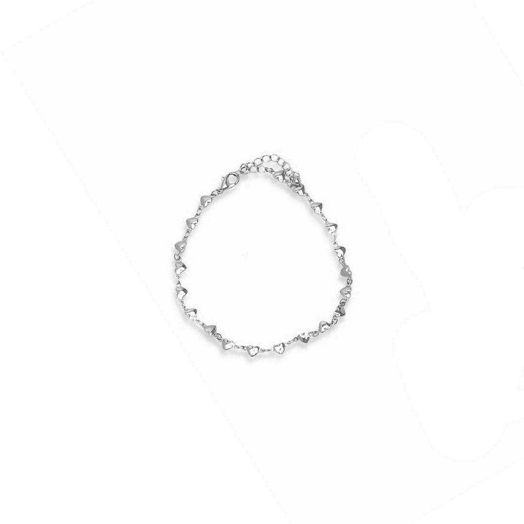 Bracciale con cuoricini color argento