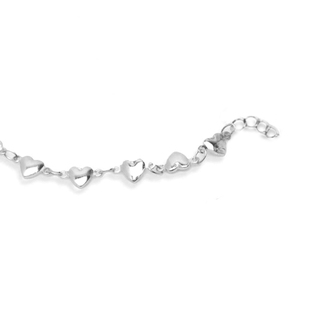 Bracciale con cuoricini color argento